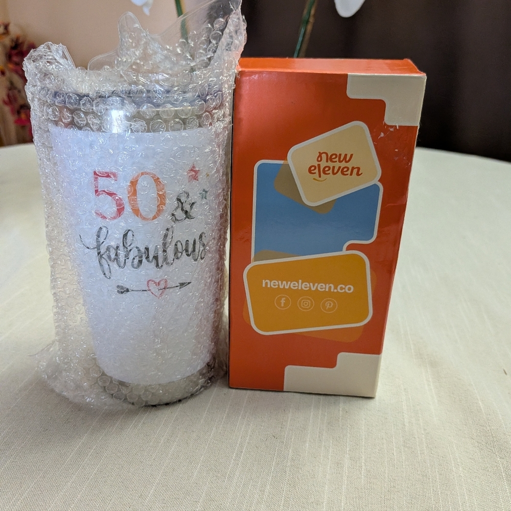 50th Birthday Gift Tumbler 50 & Fabulous Gift 1975 Gift